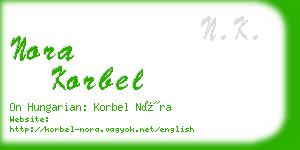 nora korbel business card